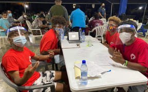 Marshall Islands Red Cross Society volunteers were among hundreds who responded to the Ministry of Health and Human Services' need for support at community test to treat sites in the early stage of the country's first Covid outbreak.