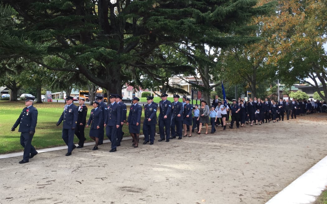 The march at Mt Albert War Memorial Reserve.