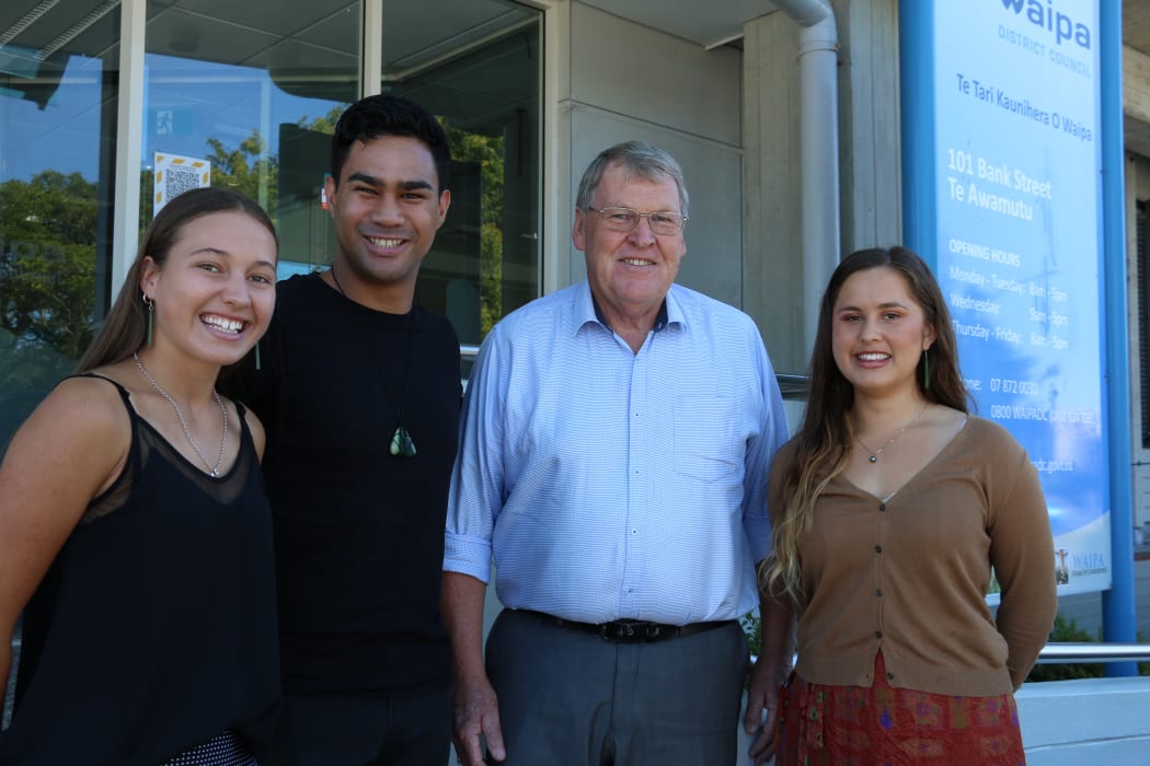 Participants in Tuia, from left to right: Sirtori Eade, Cassidy Temese, Jim Mylchreest, Sophia Wairoa Harrison. Photo / Waipa District Council