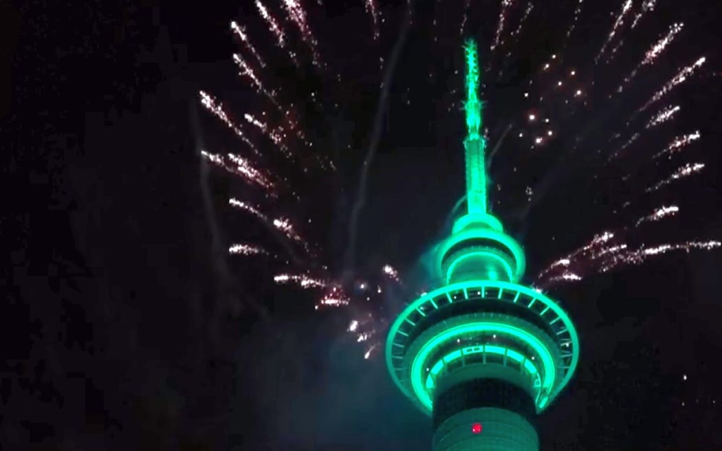 Sky Tower fireworks on New Years Eve.