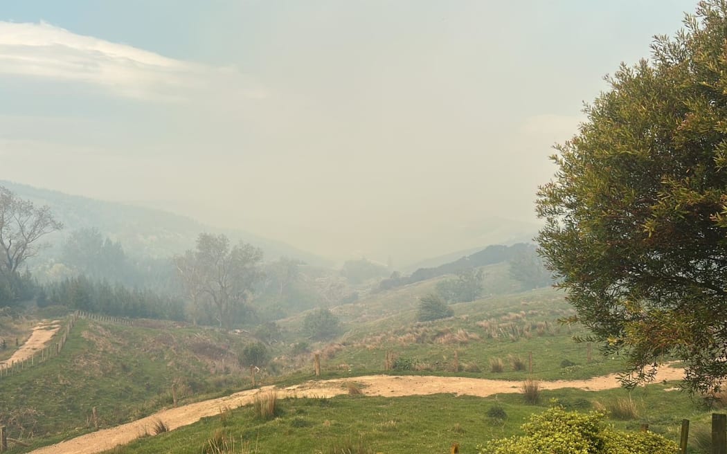 Smoke from Pōrangahau bush fires in central Hawke's Bay