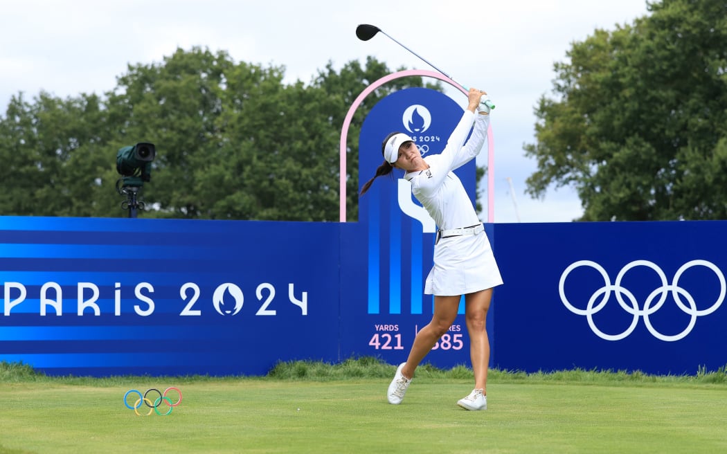 Lydia Ko competing at the Paris Olympics.