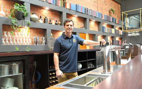 Ben McCann at the bar of his proposed Anjuna Beer Garden, in the former Scotty's Bar and Grill building on Gladstone Rd in central Gisborne. Photo / Paul Rickard (LDR single use only)