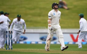 Tom Latham was dismissed first ball.