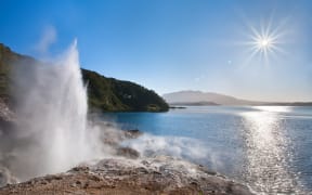 Geyser, Pink Bay, Lake Rotomahana