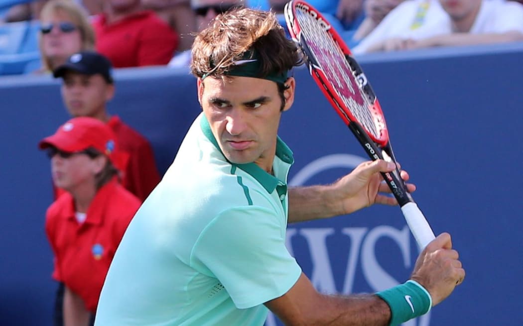 Roger Federer competing at the Cincinnati Masters, August 2014