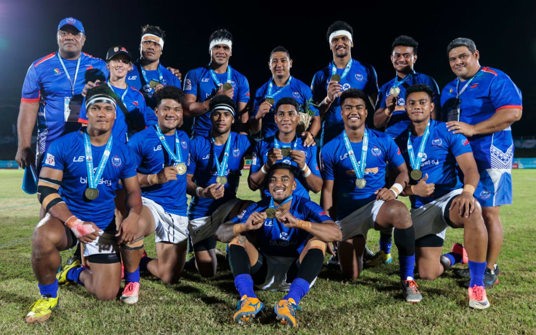 Samoa edged Fiji 14-7 in the Mini Games sevens gold medal match.