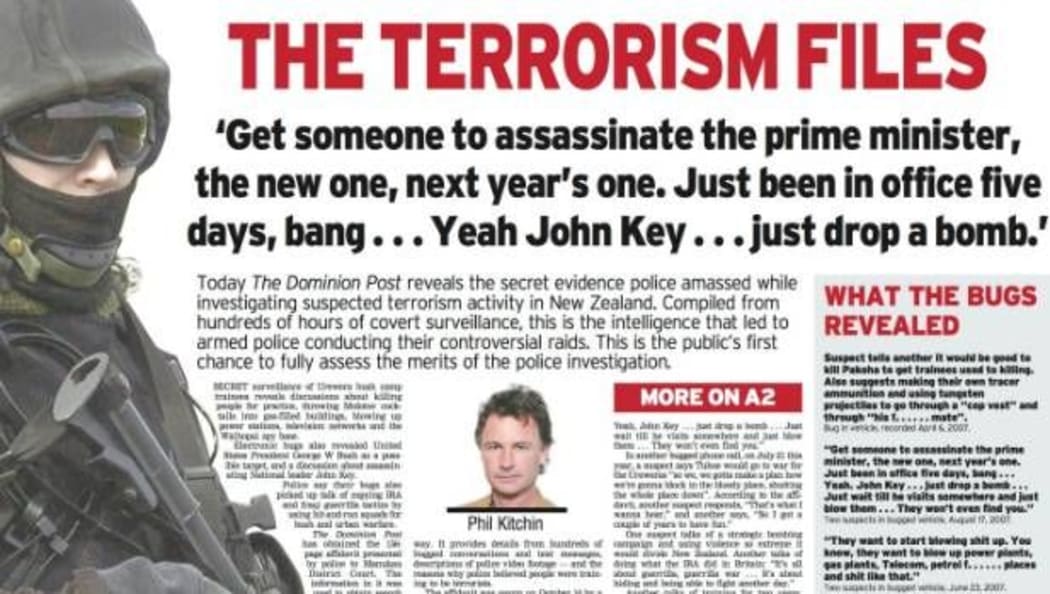 The Dominion Post's dramatic front page on November 14, 2007