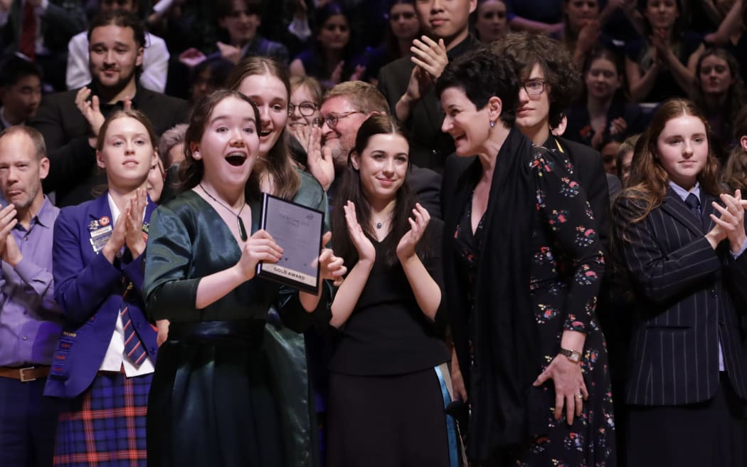 Performers at The Big Sing 2023 receiving awards.