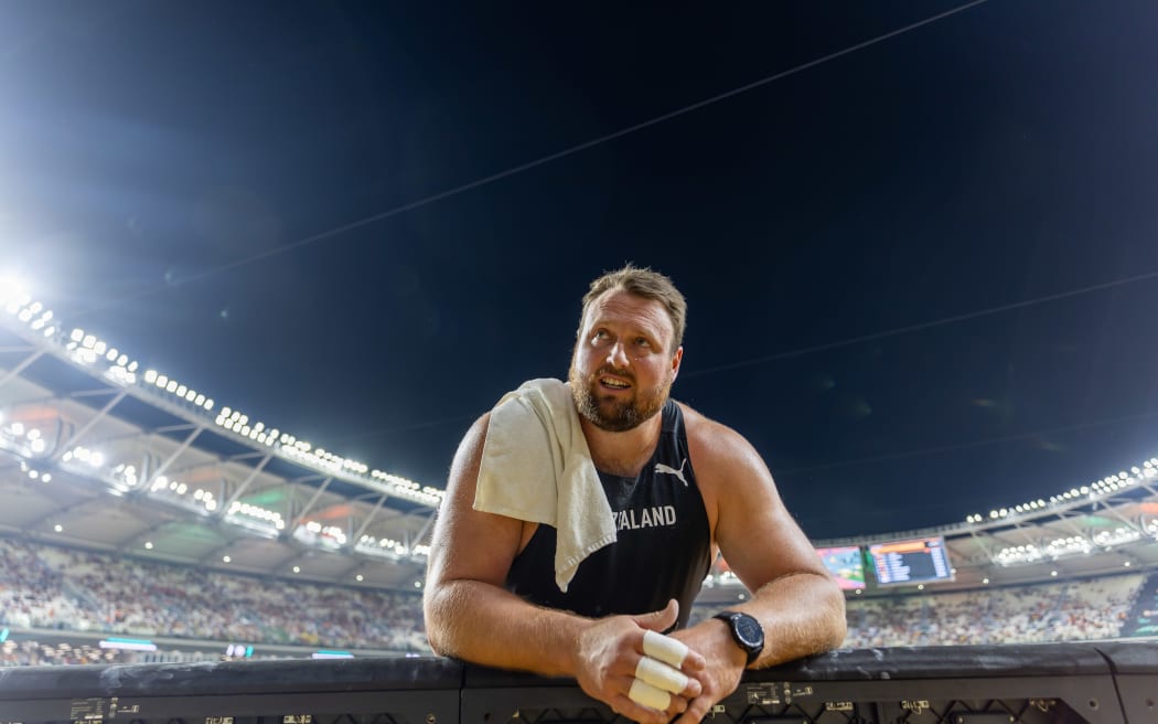 New Zealand’s Tom Walsh competing in the Men’s Shot Put Final at the 2023 World Athletics Championships, Hungary.