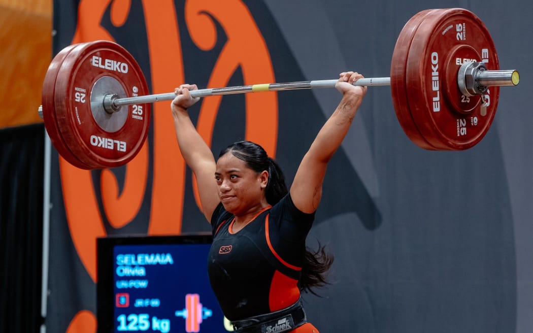 New Zealand weightlifter Olivia Selemaia, 2025.