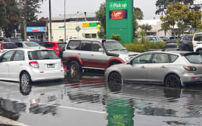 Flooding at Countdown, in Auckland's Orewa.