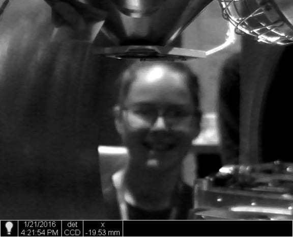 One of the nanocamp students, Cherie Vasta, pictured while the team was creating a thin film.