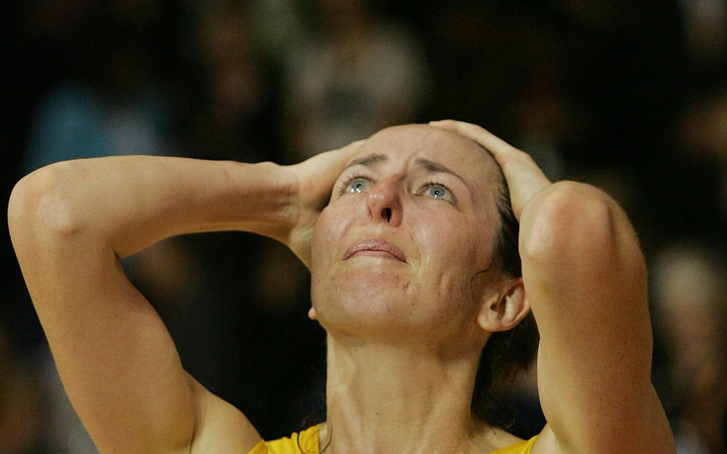 Australian captain Liz Ellis shows her emotions after beating New Zealand at the 2007 World Champs.