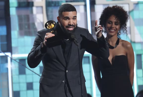 Drake accepts the award for best rap song for "God's Plan" at the 61st annual Grammy Awards on Sunday, Feb. 10, 2019, in Los Angeles.