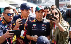 Sergio Perez with Mexican fans.