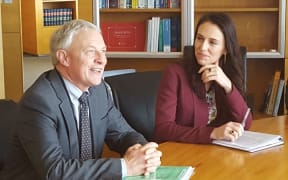 Auckland mayor Phil Goff and Prime Minister Jacinda Ardern