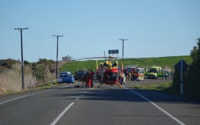 The scene of the crash on SH3 that claimed five lives.
