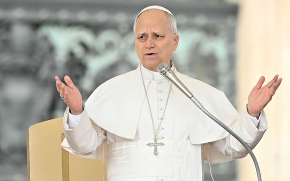 Pope Leo XIV addresses the crowd during the weekly general audience at St Peter's Square in The Vatican on March 11, 2026.