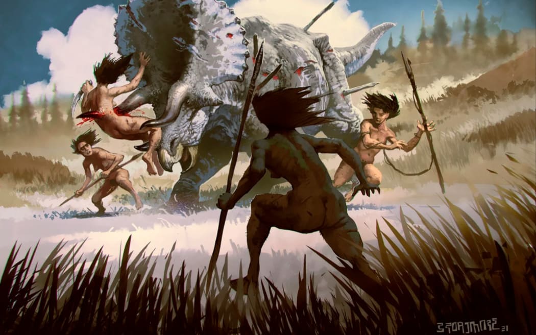 An illustration from the graphic novel 'One Path' by Greg Broadmore.