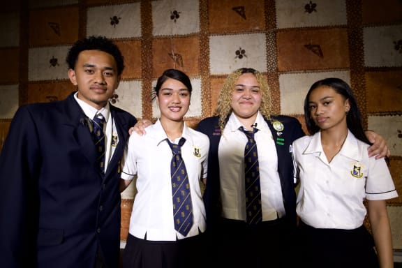 Ōtāhuhu College students Fuifatu, Grace, Matalupe and River.