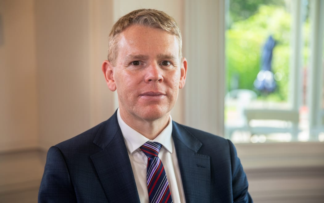 Labour Party leader Chris Hipkins being interviewed during season 4 of '30 with Guyon Espiner'. Filmed on location at Pah Homestead in Hillsborough.
