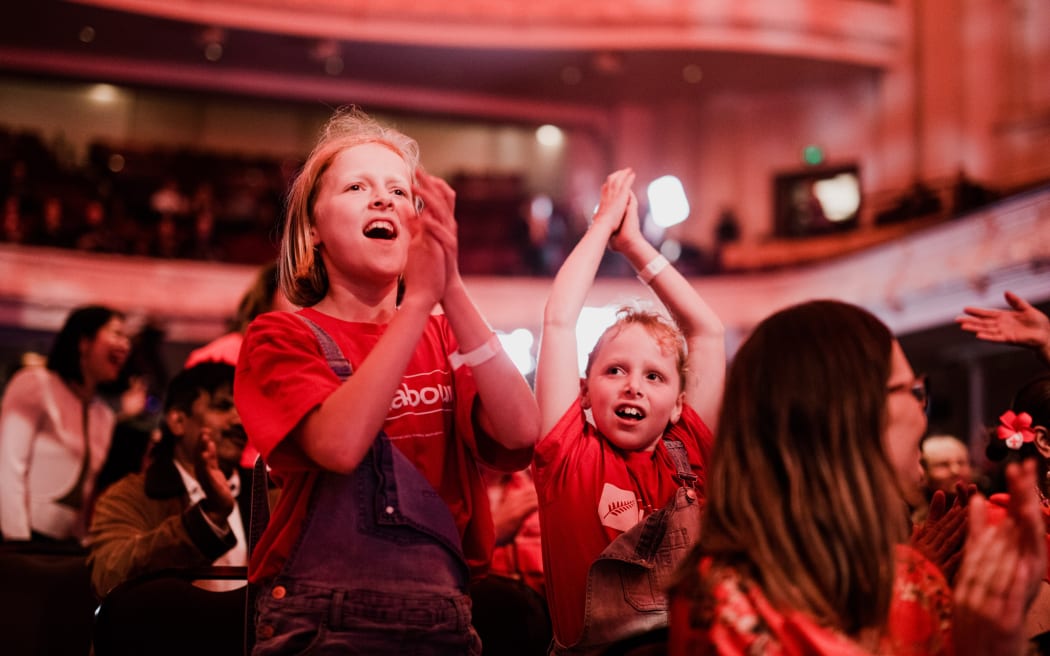 Labour Party supporters are celebrating at the Auckland headquarters.