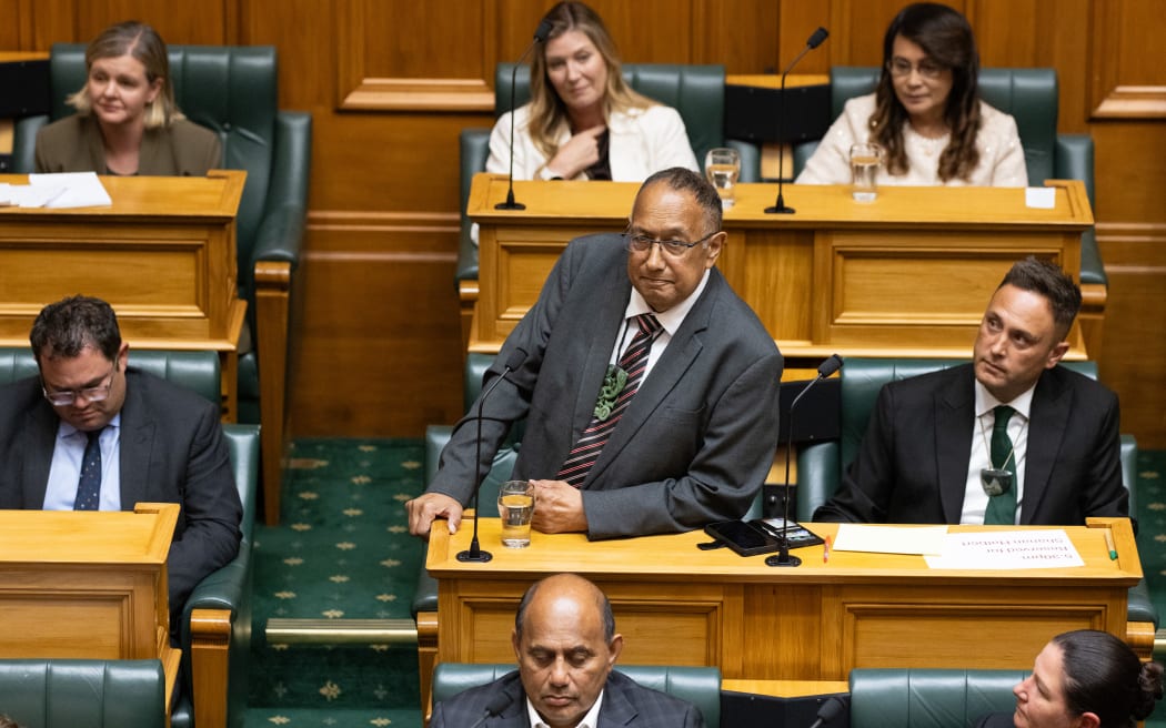 Former Speaker and Labour MP Adrian Rurawhe gives his valedictory speech to MPs in Parliament.