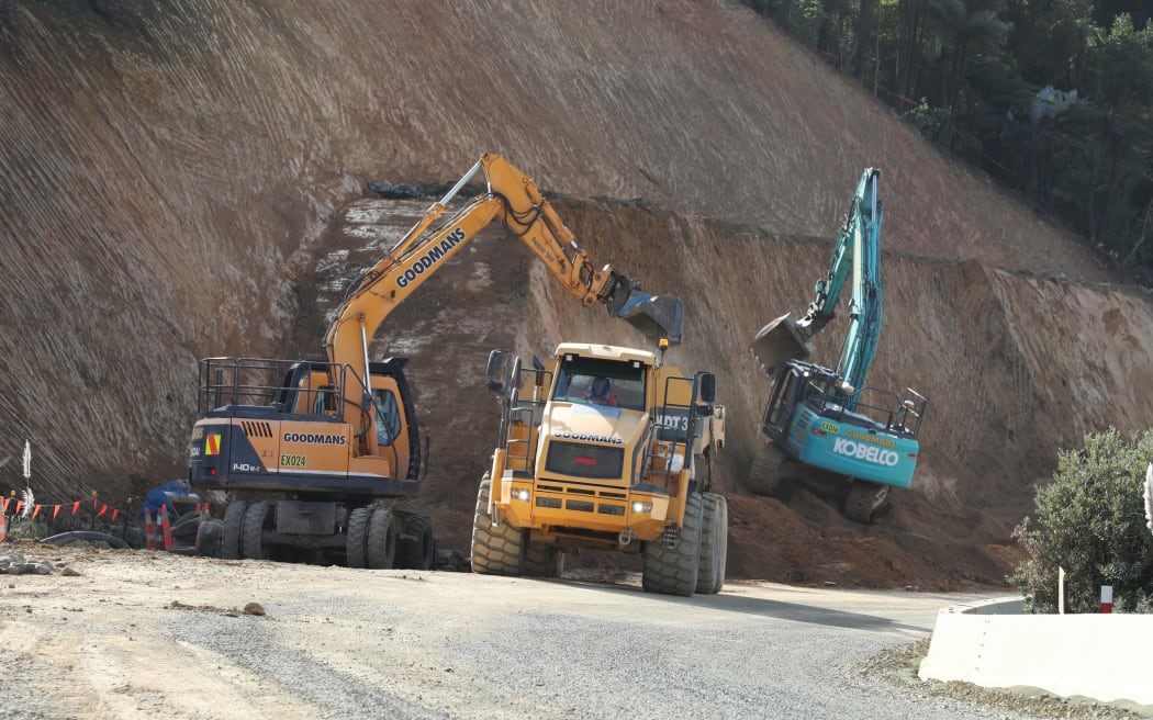 Huge quantities of earth are being moved in the road works during the latest Brynderwyns SH1 closure that started on 26 February, 2024.