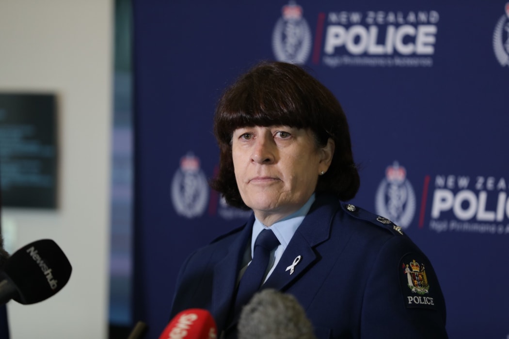 Counties Manukau District Commander Superintendent Jill Rogers talking to media after a man was shot by police in Papatoetoe.