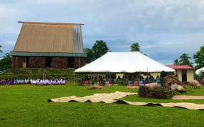 Traditional thanksgiving at the conclusion of the Great Council of Chiefs Meeting on Bau Island in Fiji. 25 May 2023.