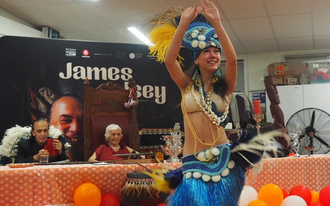 Kailyn Rapana, of Kawakawa, performs a Cook Islands dance for Isey’s 106th birthday.