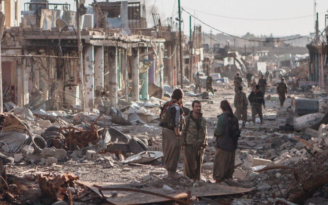 Peshmerga soldiers in Sinjar after it was recaptured in November.
