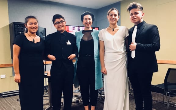 Te Ahi Kaa string quartet and MC Clarissa Dunn