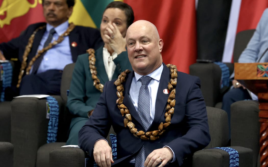 New Zealand's Prime Minister Christopher Luxon attends the opening ceremony for the Commonwealth Heads of Government Meeting (CHOGM) in Apia, Samoa, on October 25, 2024. (Photo by Manaui FAULALO / POOL / AFP)