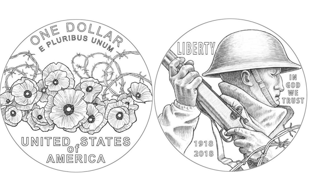 USA WW1 commemorative coin designed by NZer Leroy Transfield
