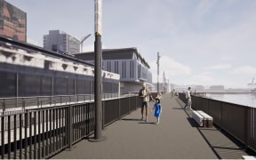 A graphic showing Wellington's waterfront with balustrades.