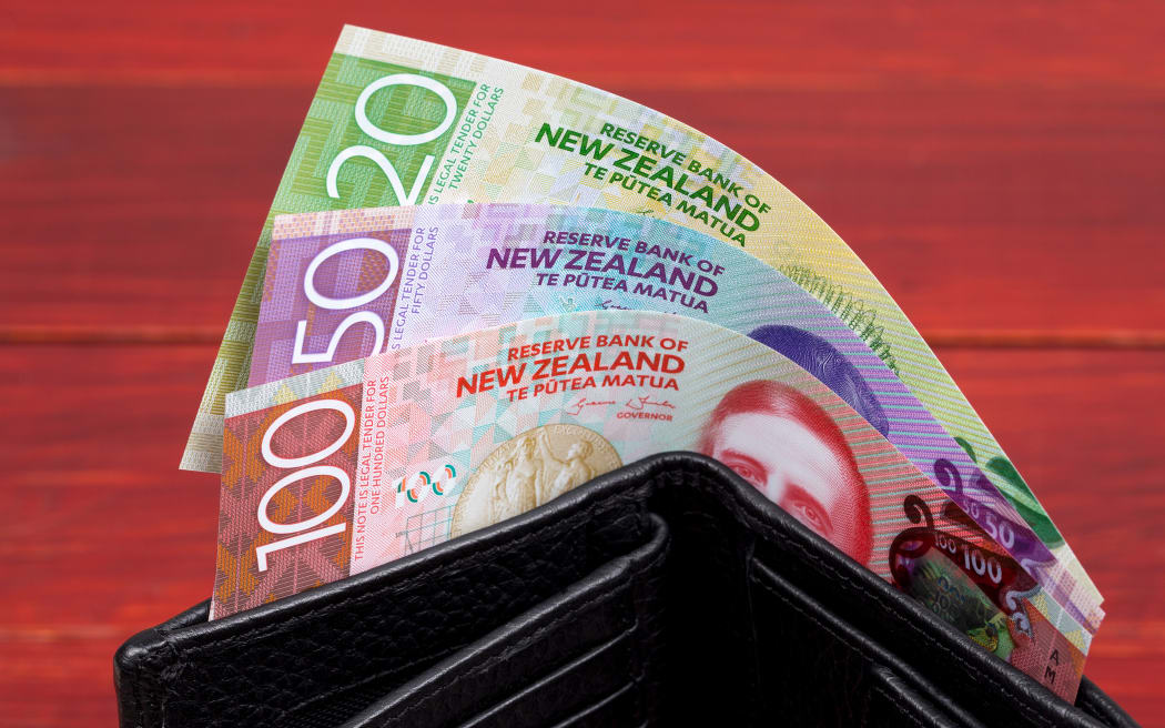 New Zealand money in the black wallet