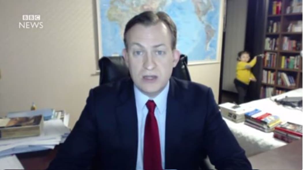 South Korean expert Robert Kelly interrupted on BBC by children.