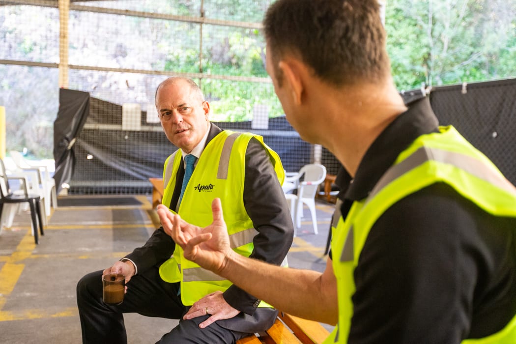 National leader Todd Muller at Apata Group Limited in Katikati on 28 May 2020.