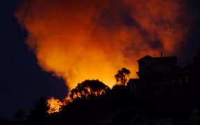 A large fire in Lyttelton on Cressy Terrace.