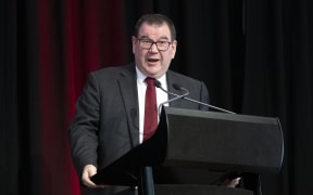 140520 BUDGET 2020 POOL PHOTO 
Finance Minister Grant Robertson delivers 2020 Budget to media in lockup @ banquet hall parliament Wellington  first day Covid level 2
Pictured: Grant Robertson MOF