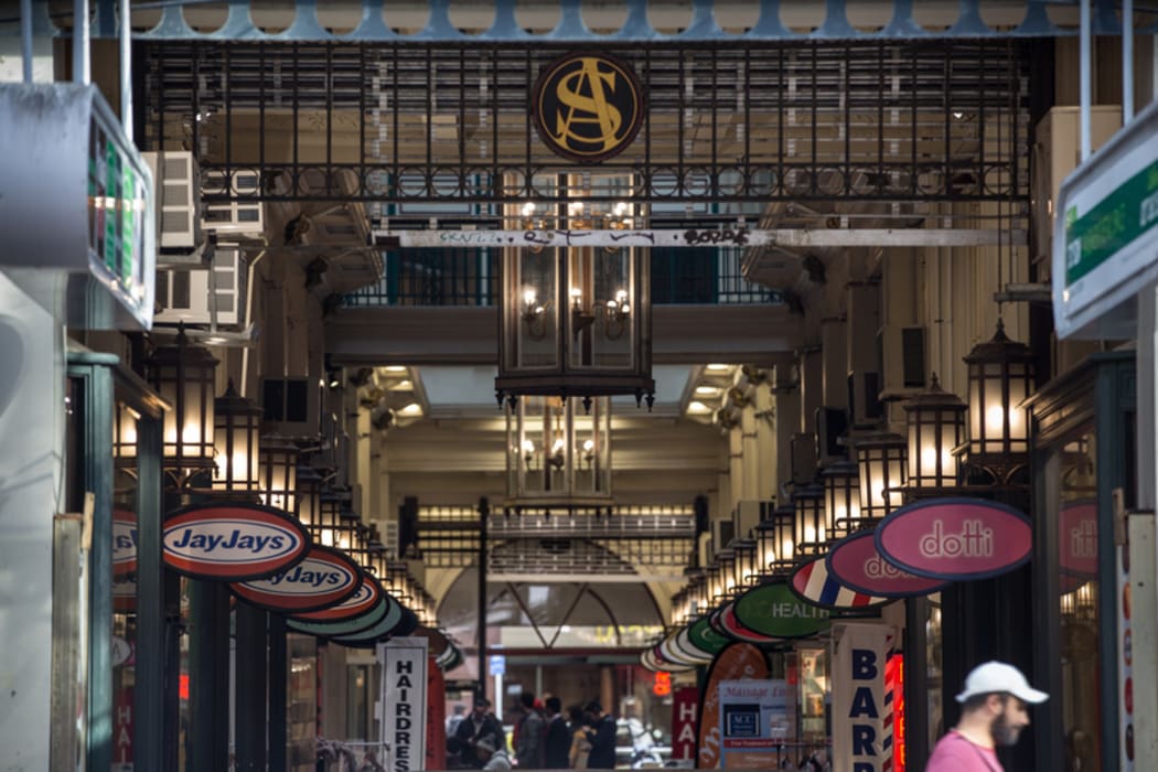 The Strand Arcade, situated at 233 Queen Street in Auckland.