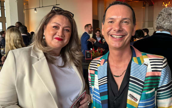 Te Hiku Media chair Kylie Brown, who attended the event with Peter-Lucas Jones.