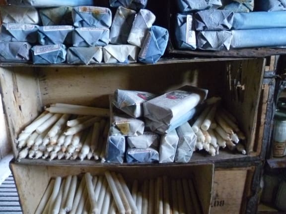 Candles at Shackleton's huut at Cape Royds.