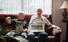 Ray Mears (left) and Paul Rennell (right) were team mates in the New Zealand soccer team that played Vietnam in 1967.