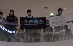 Pro-independence protestors in Hong Kong