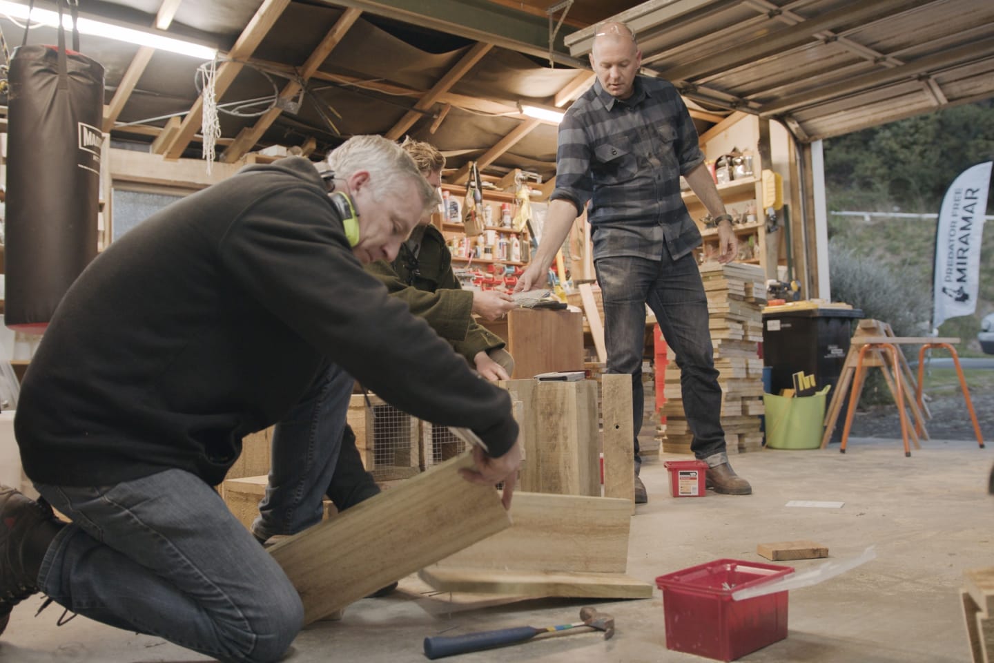 Predator Free Miramar volunteers build traps on regular Sunday gatherings, Wellington
