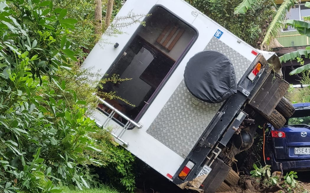 Nick Armstrong's campervan in Muriwai, west Auckland