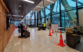 The foyer of the Novotel at Auckland Airport.